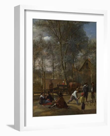 Skittle Players Outside an Inn, Ca 1663-Jan Havicksz Steen-Framed Giclee Print
