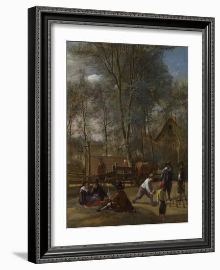 Skittle Players Outside an Inn, Ca 1663-Jan Havicksz Steen-Framed Giclee Print