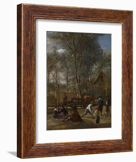 Skittle Players Outside an Inn, Ca 1663-Jan Havicksz Steen-Framed Giclee Print