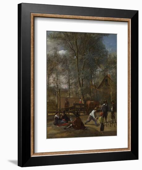 Skittle Players Outside an Inn, Ca 1663-Jan Havicksz Steen-Framed Giclee Print