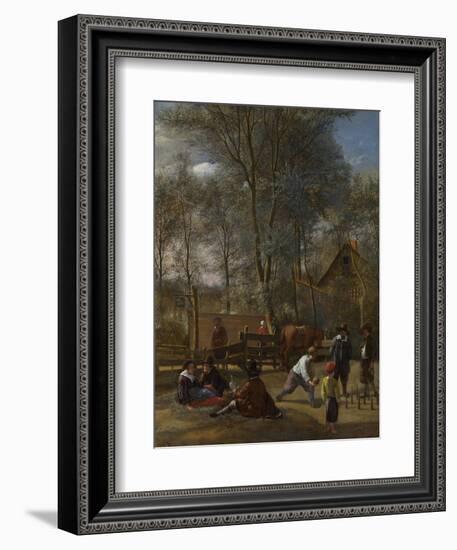 Skittle Players Outside an Inn, Ca 1663-Jan Havicksz Steen-Framed Giclee Print