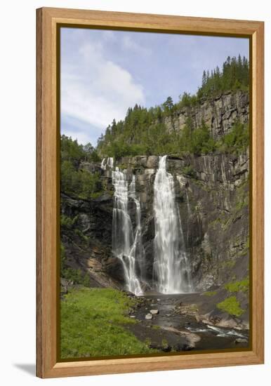 Skjervefossen Waterfall, Near Voss, Hordaland, Norway, Scandinavia, Europe-Gary Cook-Framed Premier Image Canvas