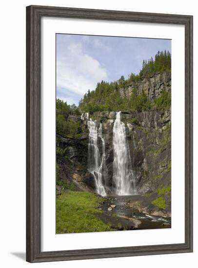 Skjervefossen Waterfall, Near Voss, Hordaland, Norway, Scandinavia, Europe-Gary Cook-Framed Photographic Print