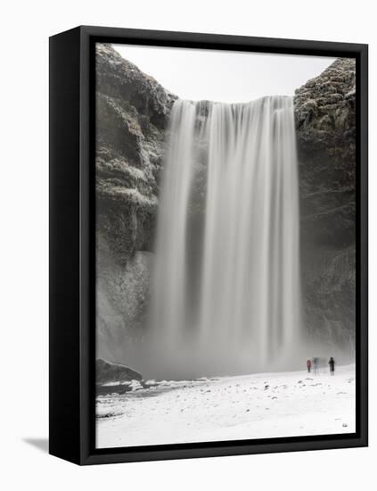 Skogafoss During Winter, One of the Icons of Iceland-Martin Zwick-Framed Premier Image Canvas