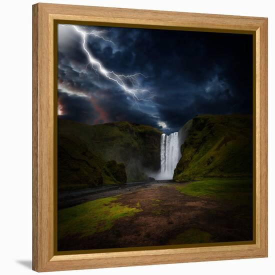 Skógafoss - Iceland-Philippe Sainte-Laudy-Framed Premier Image Canvas