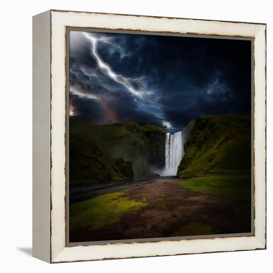 Skógafoss - Iceland-Philippe Sainte-Laudy-Framed Premier Image Canvas