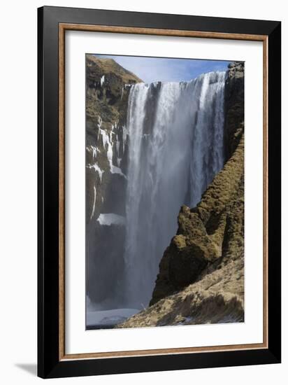 Skogafoss in the Snow, Skoga, Southern Iceland-Natalie Tepper-Framed Photo