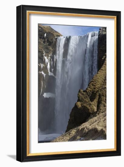 Skogafoss in the Snow, Skoga, Southern Iceland-Natalie Tepper-Framed Photo