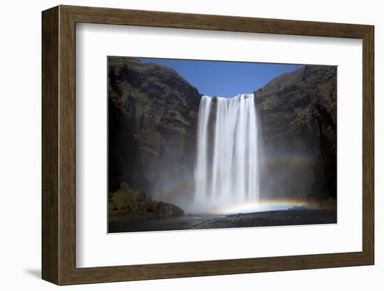 Skogafoss Waterfall with Double Rainbow, South Iceland, Iceland, Polar Regions-Lee Frost-Framed Photographic Print