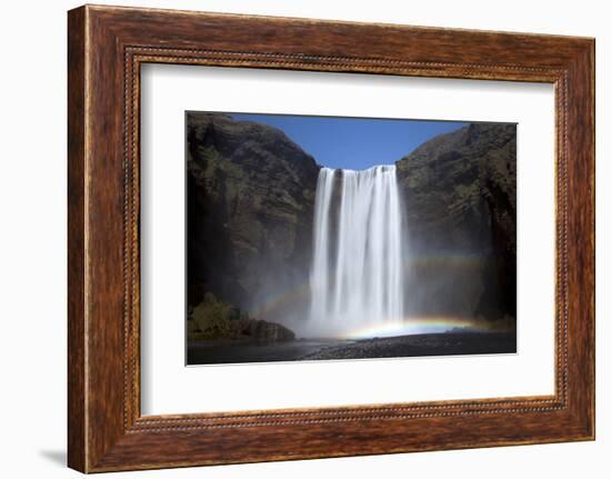 Skogafoss Waterfall with Double Rainbow, South Iceland, Iceland, Polar Regions-Lee Frost-Framed Photographic Print