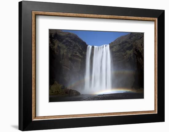 Skogafoss Waterfall with Double Rainbow, South Iceland, Iceland, Polar Regions-Lee Frost-Framed Photographic Print