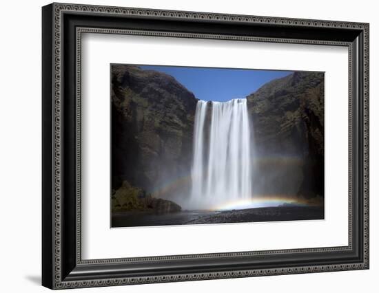 Skogafoss Waterfall with Double Rainbow, South Iceland, Iceland, Polar Regions-Lee Frost-Framed Photographic Print