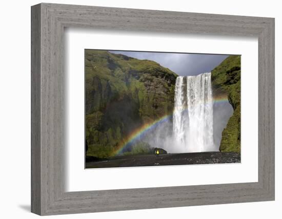 Skogafoss Waterfall with Rainbow in Summer Sunshine, South Coast, Iceland, Polar Regions-Peter Barritt-Framed Photographic Print
