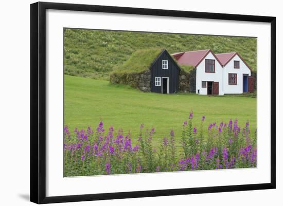 Skogasafn Turf Houses and Church in South Iceland-Bill Bachmann-Framed Photographic Print