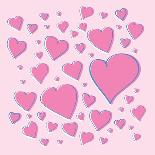 Vector Pink Hearts-skoo-Framed Art Print