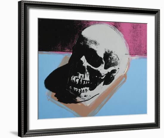 Skull, 1976 (white on blue and pink)-Andy Warhol-Framed Art Print