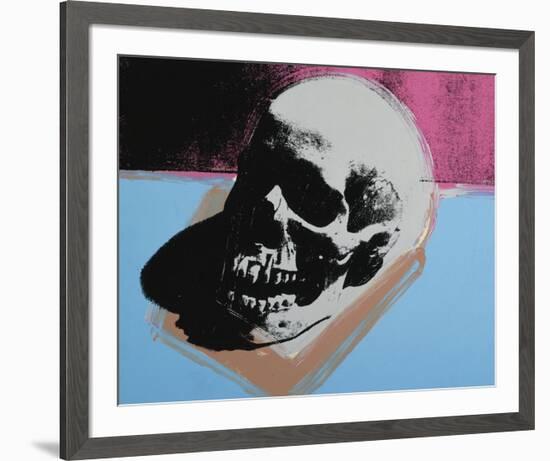 Skull, 1976 (white on blue and pink)-Andy Warhol-Framed Art Print