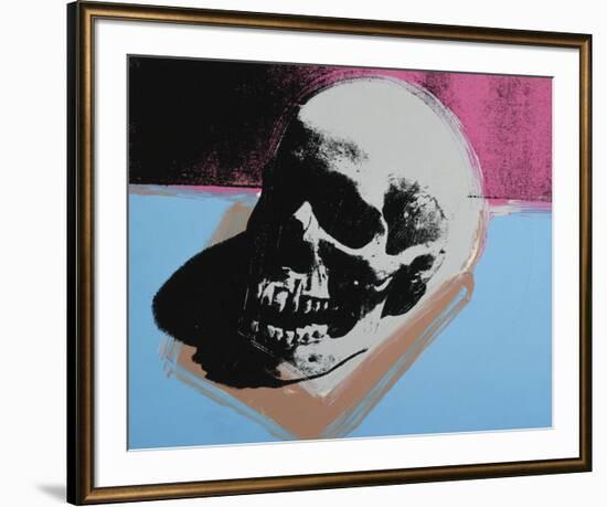 Skull, 1976 (white on blue and pink)-Andy Warhol-Framed Art Print