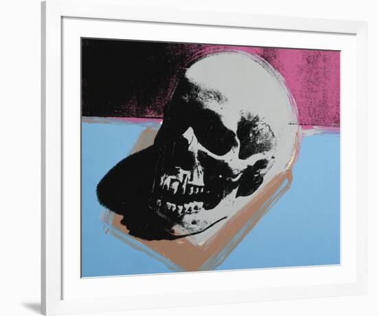 Skull, 1976 (white on blue and pink)-Andy Warhol-Framed Art Print