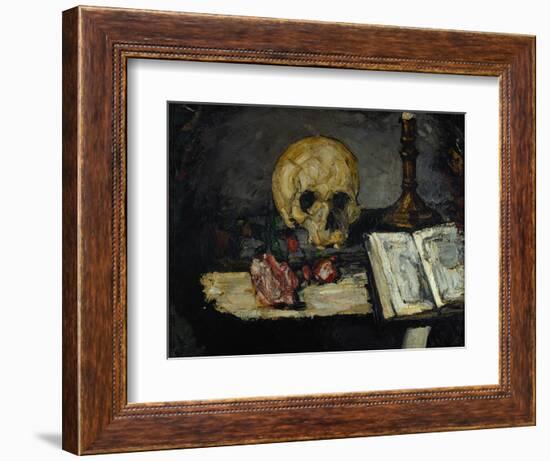 Skull and Candlestick, circa 1866-Paul Cézanne-Framed Giclee Print