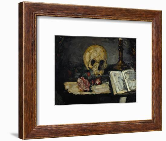 Skull and Candlestick, circa 1866-Paul Cézanne-Framed Giclee Print