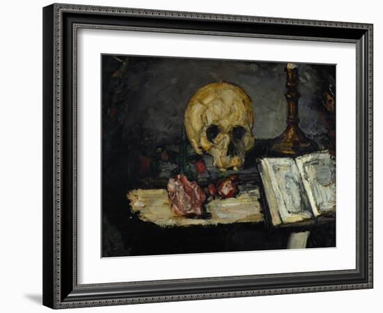 Skull and Candlestick, circa 1866-Paul Cézanne-Framed Giclee Print