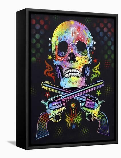 Skull and Guns-Dean Russo-Framed Premier Image Canvas