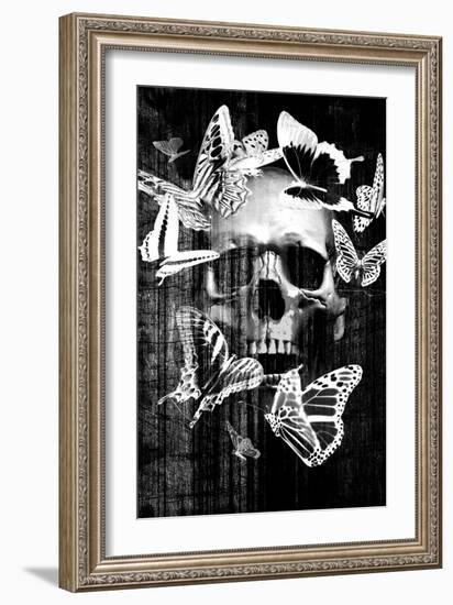 Skull Butterfly Crown-null-Framed Art Print