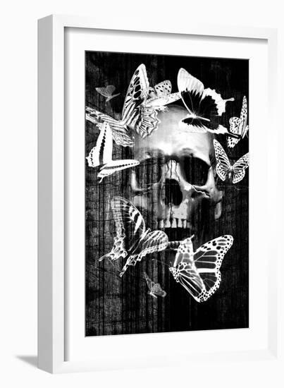 Skull Butterfly Crown-null-Framed Art Print