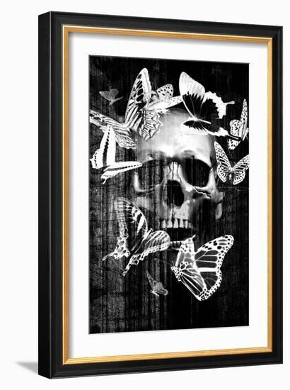 Skull Butterfly Crown-null-Framed Art Print