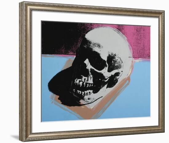 Skull, c.1976 (White on Blue and Pink)-Andy Warhol-Framed Giclee Print