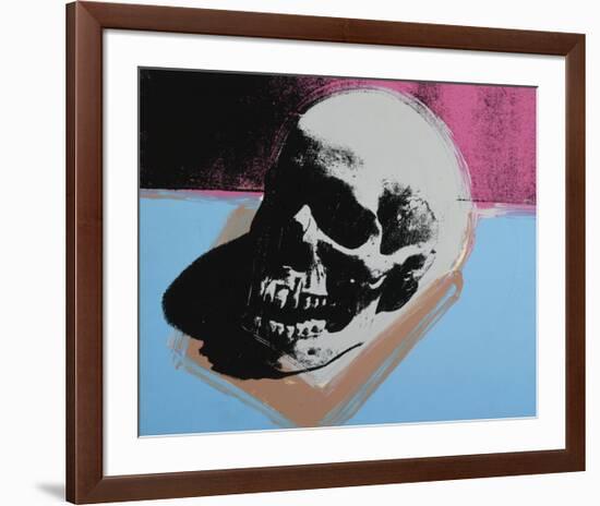 Skull, c.1976 (White on Blue and Pink)-Andy Warhol-Framed Giclee Print