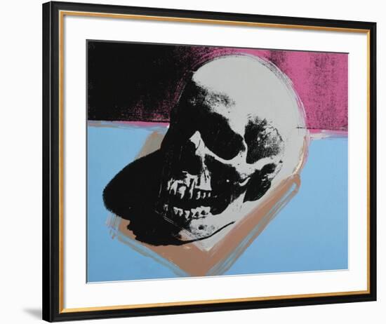 Skull, c.1976 (White on Blue and Pink)-Andy Warhol-Framed Giclee Print