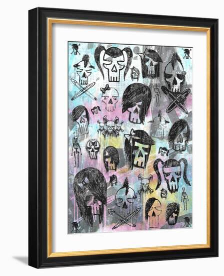 Skull Collage-Roseanne Jones-Framed Giclee Print