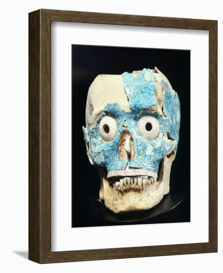 Skull Decorated with Turquoise from the Treasury of Tomb 7 in Monte Alban-null-Framed Giclee Print