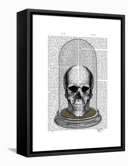 Skull in Bell Jar-Fab Funky-Framed Stretched Canvas