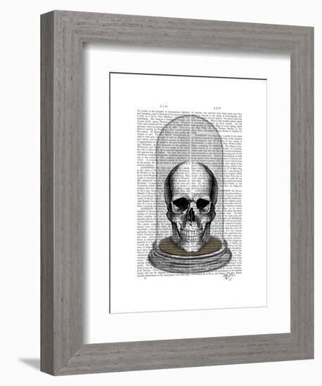 Skull in Bell Jar-Fab Funky-Framed Art Print