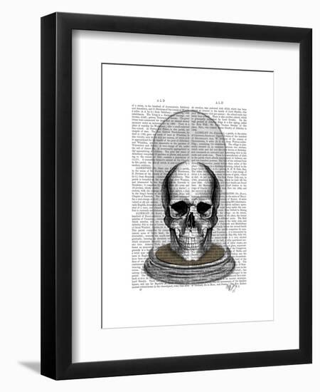 Skull in Bell Jar-Fab Funky-Framed Art Print