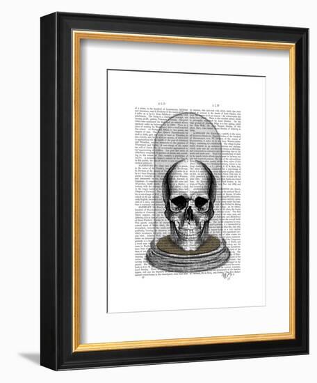 Skull in Bell Jar-Fab Funky-Framed Art Print