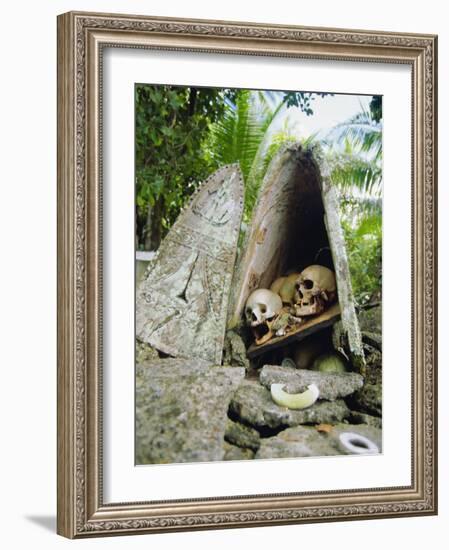 Skull Island, Village Stores Skulls of Chiefs and Enemies, Roviana Lagoon, Soloman Islands-Louise Murray-Framed Photographic Print