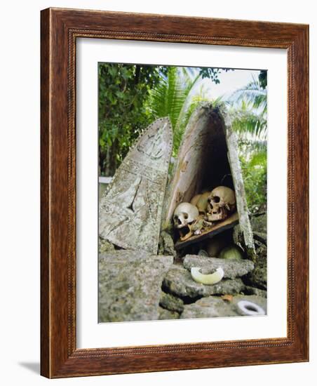 Skull Island, Village Stores Skulls of Chiefs and Enemies, Roviana Lagoon, Soloman Islands-Louise Murray-Framed Photographic Print