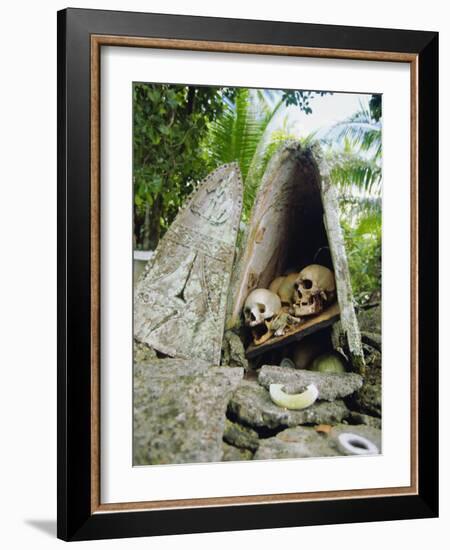 Skull Island, Village Stores Skulls of Chiefs and Enemies, Roviana Lagoon, Soloman Islands-Louise Murray-Framed Photographic Print