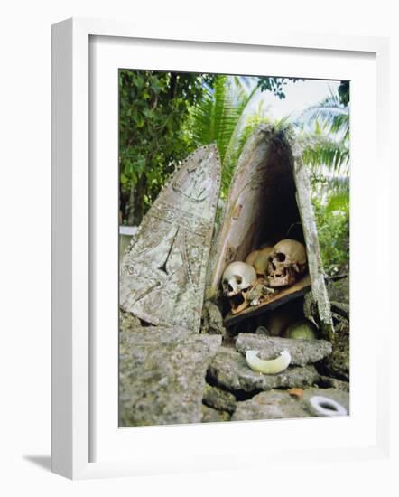 Skull Island, Village Stores Skulls of Chiefs and Enemies, Roviana Lagoon, Soloman Islands-Louise Murray-Framed Photographic Print