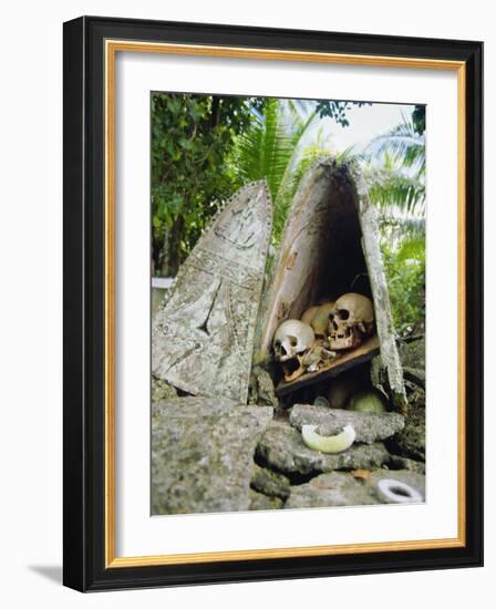 Skull Island, Village Stores Skulls of Chiefs and Enemies, Roviana Lagoon, Soloman Islands-Louise Murray-Framed Photographic Print