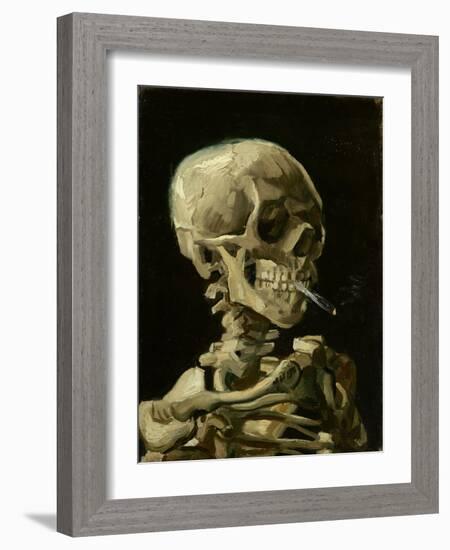 Skull of a Skeleton with Burning Cigarette, C.1886 (Oil on Canvas)-Vincent van Gogh-Framed Giclee Print