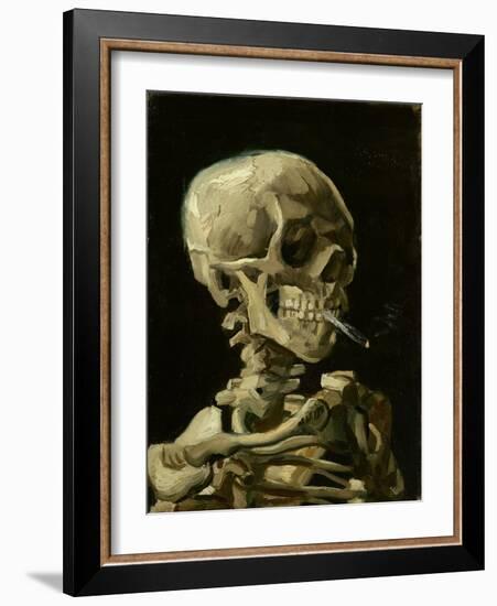 Skull of a Skeleton with Burning Cigarette, C.1886 (Oil on Canvas)-Vincent van Gogh-Framed Giclee Print