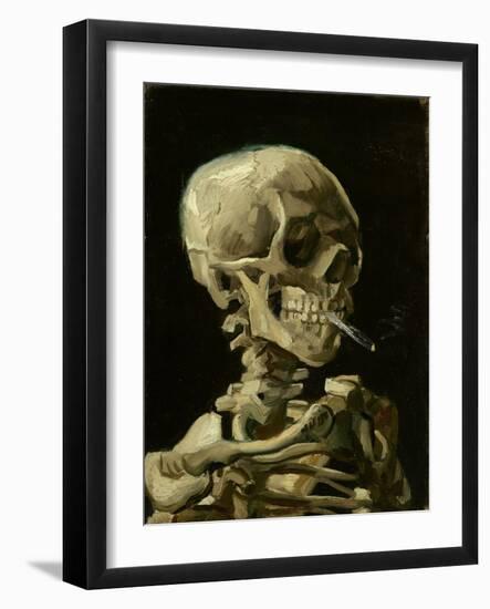 Skull of a Skeleton with Burning Cigarette, C.1886 (Oil on Canvas)-Vincent van Gogh-Framed Giclee Print