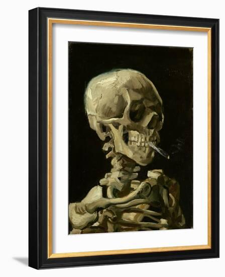 Skull of a Skeleton with Burning Cigarette, C.1886 (Oil on Canvas)-Vincent van Gogh-Framed Giclee Print