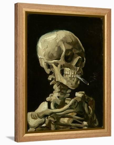 Skull of a Skeleton with Burning Cigarette, C.1886 (Oil on Canvas)-Vincent van Gogh-Framed Premier Image Canvas