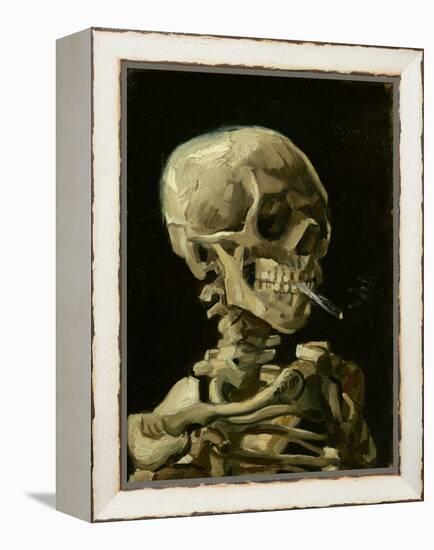 Skull of a Skeleton with Burning Cigarette, C.1886 (Oil on Canvas)-Vincent van Gogh-Framed Premier Image Canvas